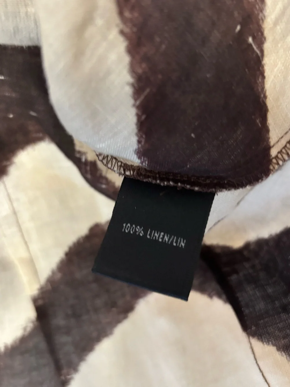 Lafayette 148 brown stripe animal print zebra linen button down shirt size 8 - Picture 4 of 5